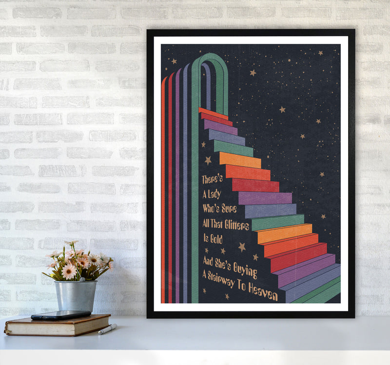 Stairway To Heaven A1 Gelato Art Print by Inktally A1 White Frame