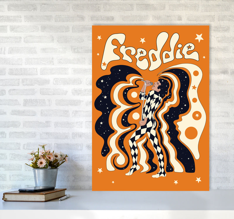 Freddie Orange-01 Art Print by Inktally A1 Black Frame