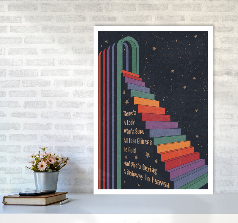 Stairway To Heaven A1 Gelato Art Print by Inktally A1 Black Frame