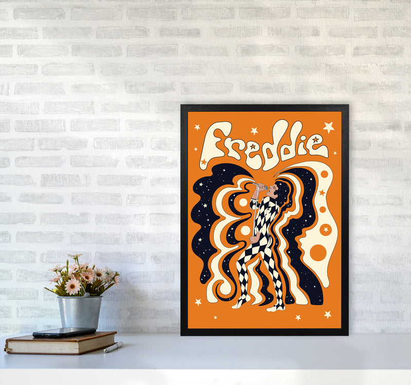 Freddie Orange-01 Art Print by Inktally A2 White Frame
