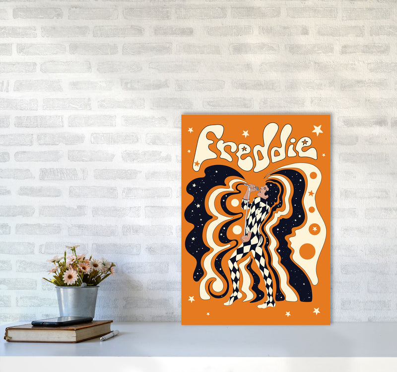 Freddie Orange-01 Art Print by Inktally A2 Black Frame