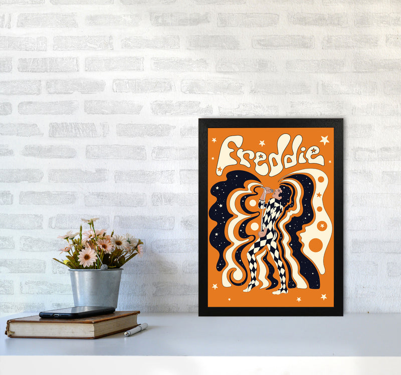 Freddie Orange-01 Art Print by Inktally A3 White Frame