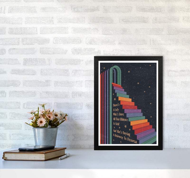 Stairway To Heaven A1 Gelato Art Print by Inktally A3 White Frame