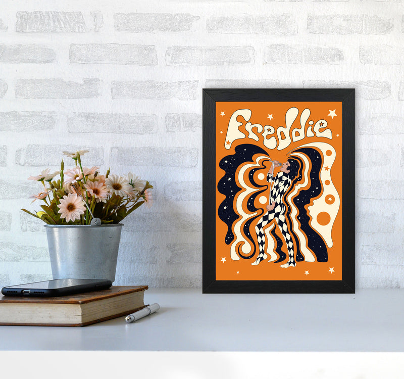 Freddie Orange-01 Art Print by Inktally A4 White Frame