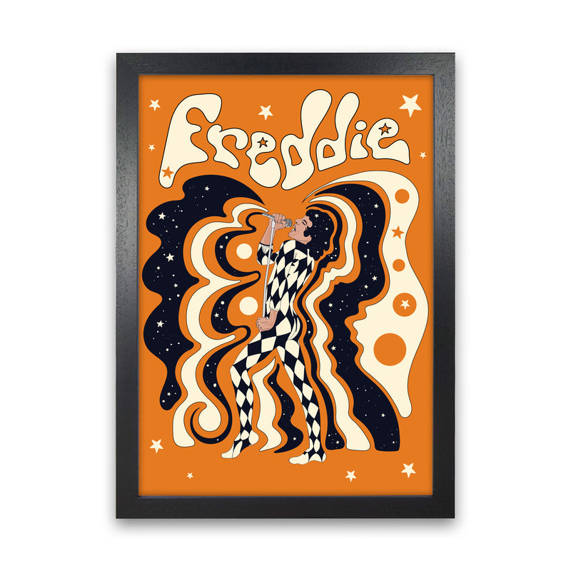 Freddie Orange-01 Art Print by Inktally Black Grain