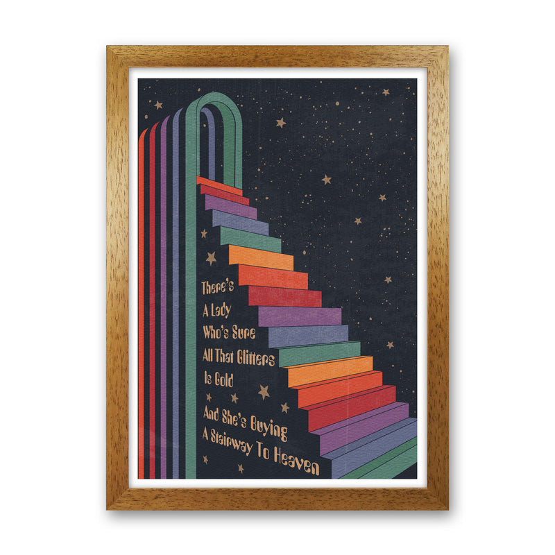Stairway To Heaven A1 Gelato Art Print by Inktally Oak Grain