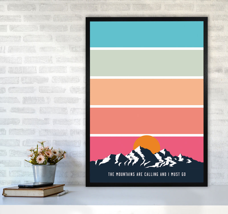 The Mountains Are Calling, And I Must Go Art Print by Jason Stanley A1 White Frame