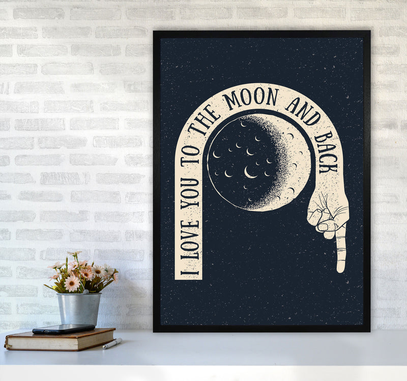 I Love You To The Moon And Back Art Print by Jason Stanley A1 White Frame