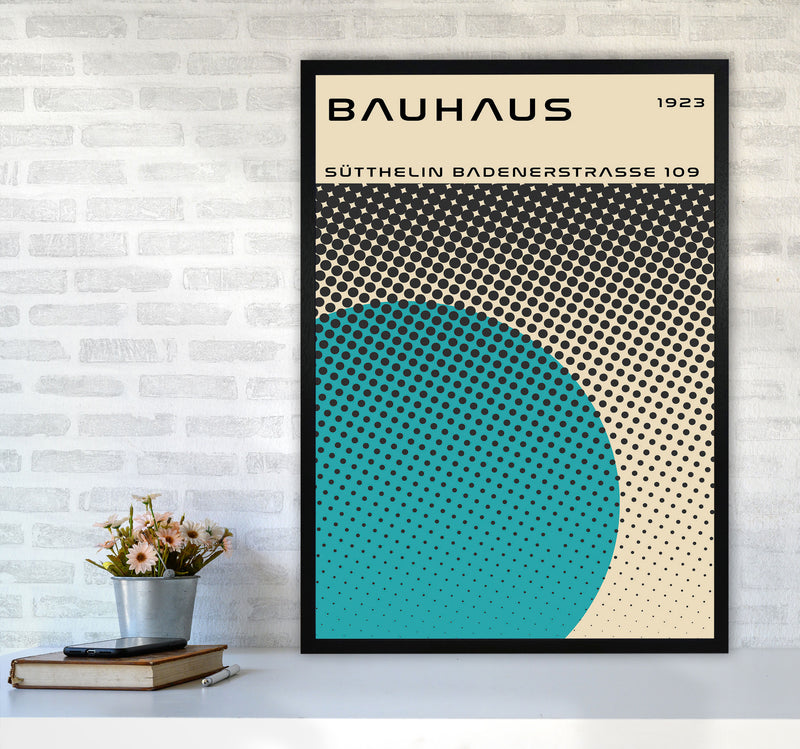 Bauhaus Geometric Teal Vibe II Art Print by Jason Stanley A1 White Frame