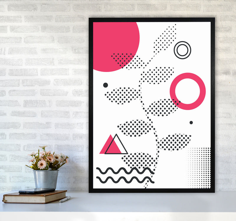 Abstract Halftone Shapes 1 Art Print by Jason Stanley A1 White Frame