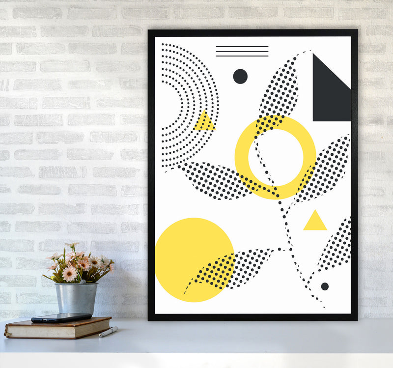 Abstract Halftone Shapes 2 Art Print by Jason Stanley A1 White Frame