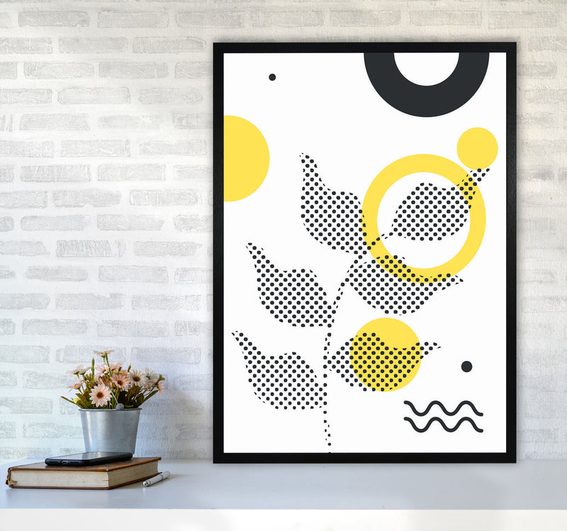 Abstract Halftone Shapes 4 Art Print by Jason Stanley A1 White Frame