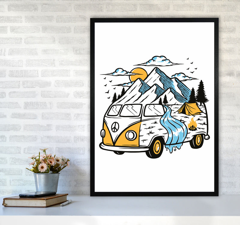 Home Is Where You Park It Art Print by Jason Stanley A1 White Frame