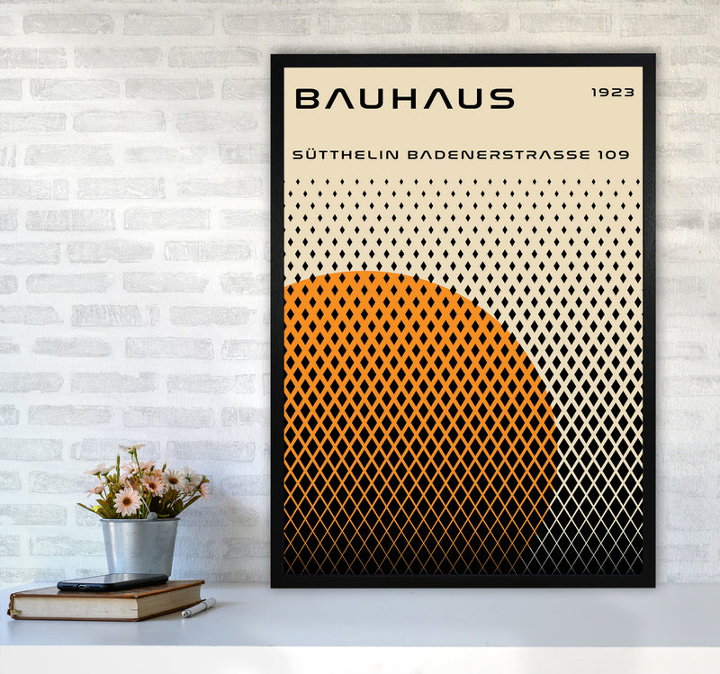 Bauhaus Geometric Yellow Art Print by Jason Stanley A1 White Frame