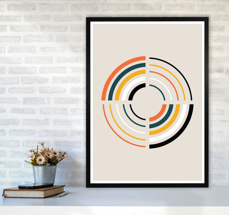 Retro Geometric Circle 2 Art Print by Jason Stanley A1 White Frame