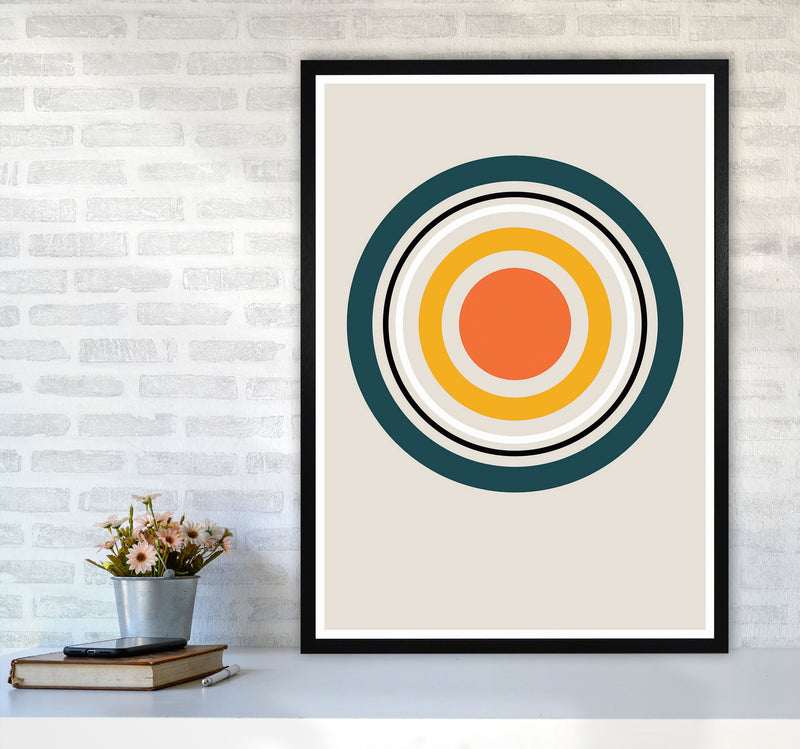 Retro Geometric Circle 3 Art Print by Jason Stanley A1 White Frame