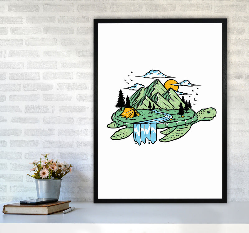 Turtles All The Way Down Art Print by Jason Stanley A1 White Frame