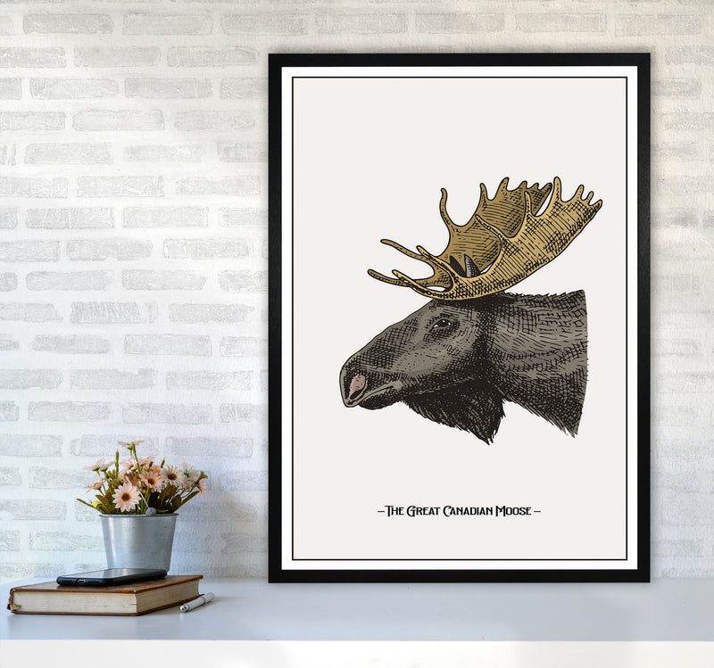 The Great Canadian Moose Art Print by Jason Stanley A1 White Frame