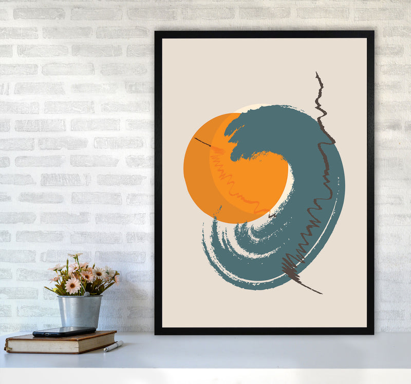 Sunshine Abstract Swirl Art Print by Jason Stanley A1 White Frame