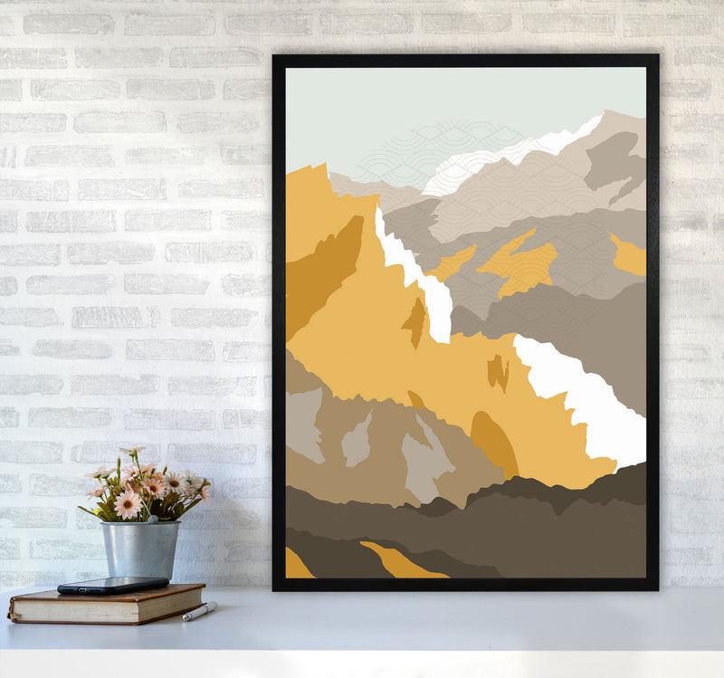 Japanese Mountain Scene Art Print by Jason Stanley A1 White Frame