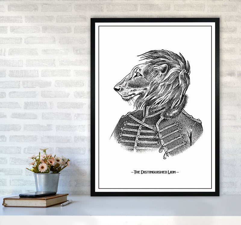 The Distinguished Lion Art Print by Jason Stanley A1 White Frame