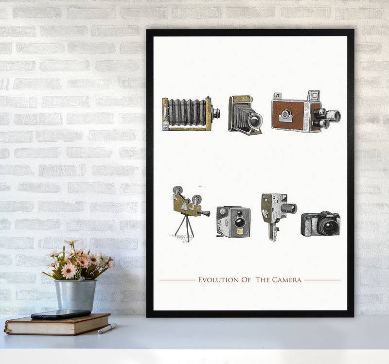 Evolution Of The Camera Art Print by Jason Stanley A1 White Frame
