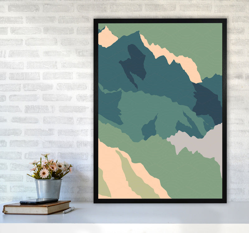 Japanese Mountain Range Art Print by Jason Stanley A1 White Frame