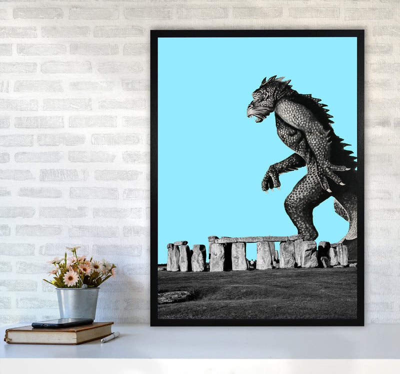 Attack On Stonehenge 2 Art Print by Jason Stanley A1 White Frame