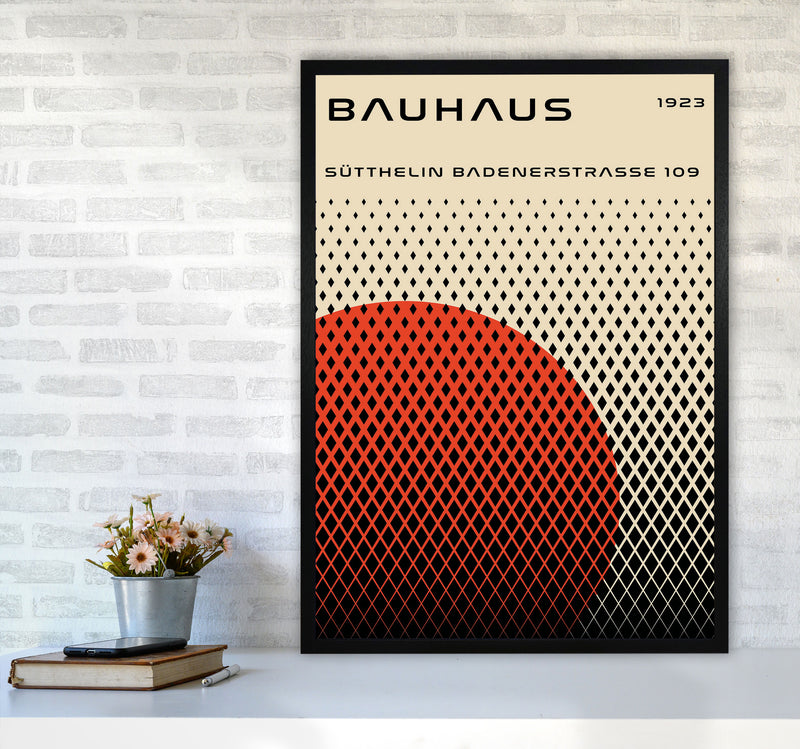 Bauhaus Geometric Red Art Print by Jason Stanley A1 White Frame