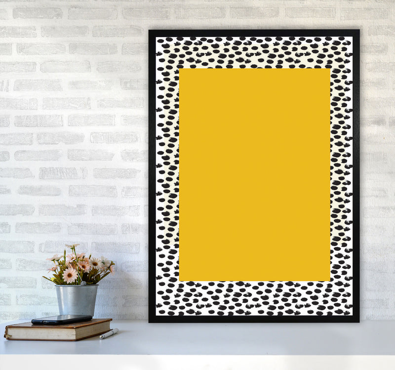 Minimal Yellow Poster Art Print by Jason Stanley A1 White Frame