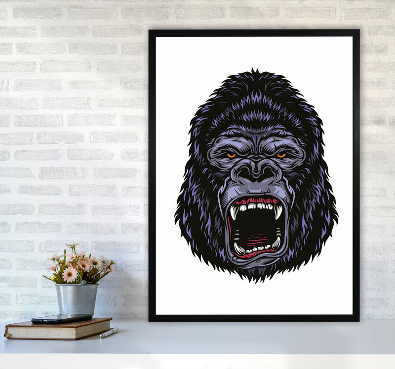 Gorilla Illustration Art Print by Jason Stanley A1 White Frame