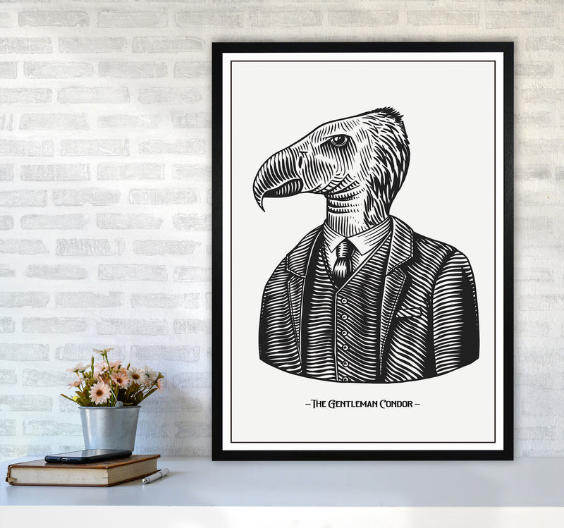 The Gentleman Condor Art Print by Jason Stanley A1 White Frame