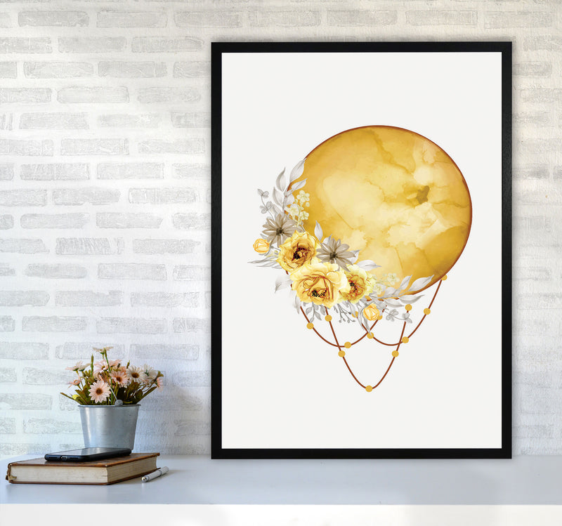 Watercolor Full Moon Art Print by Jason Stanley A1 White Frame