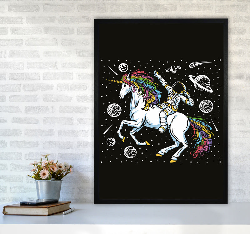 The Galictic Unicorn Art Print by Jason Stanley A1 White Frame