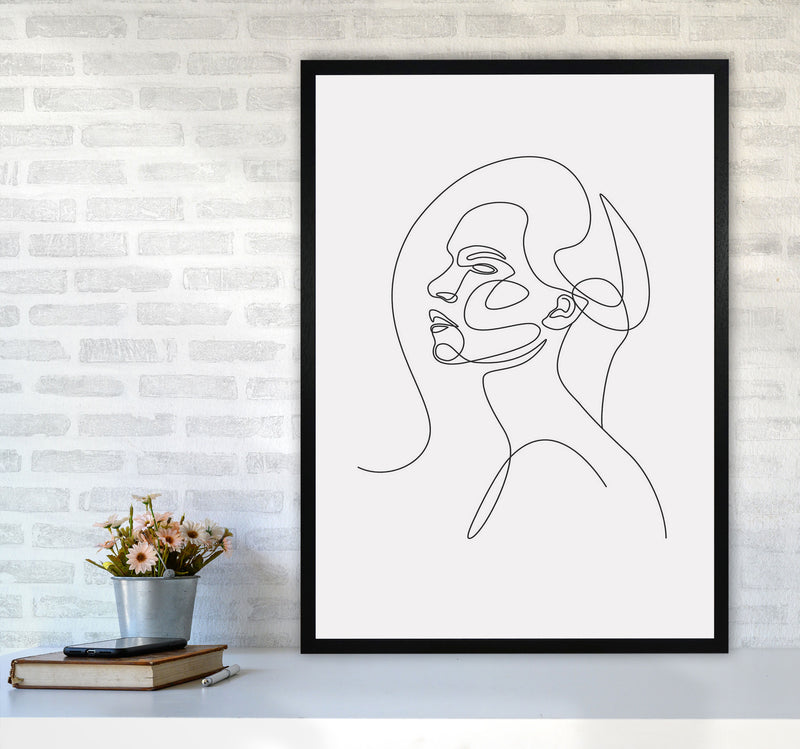 Woman Line Drawing Art Print by Jason Stanley A1 White Frame