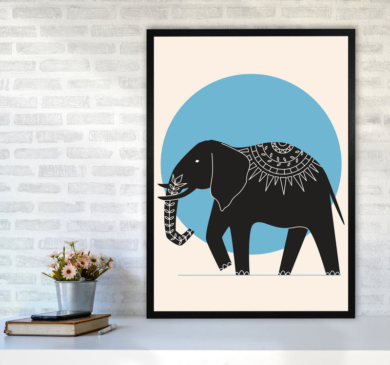 Elephant Moonlight Art Print by Jason Stanley A1 White Frame
