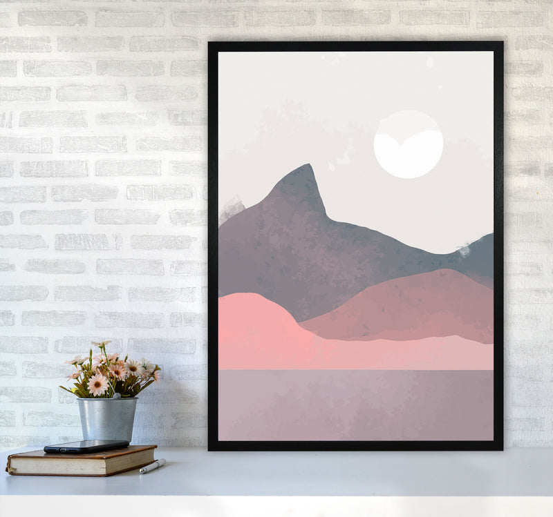 Minimal Landscape Art Print by Jason Stanley A1 White Frame