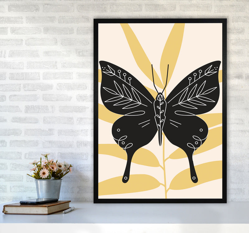 Abstract Butterfly Art Print by Jason Stanley A1 White Frame