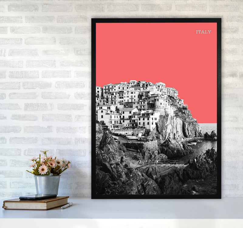 Halftone Italy Red Art Print by Jason Stanley A1 White Frame