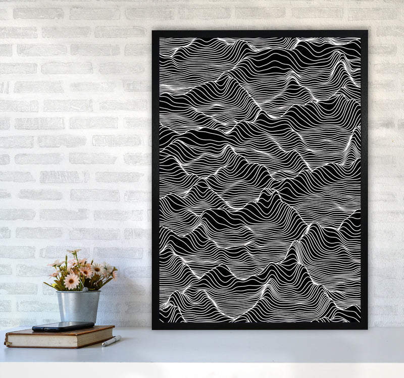 Abstract Mountains Art Print by Jason Stanley A1 White Frame