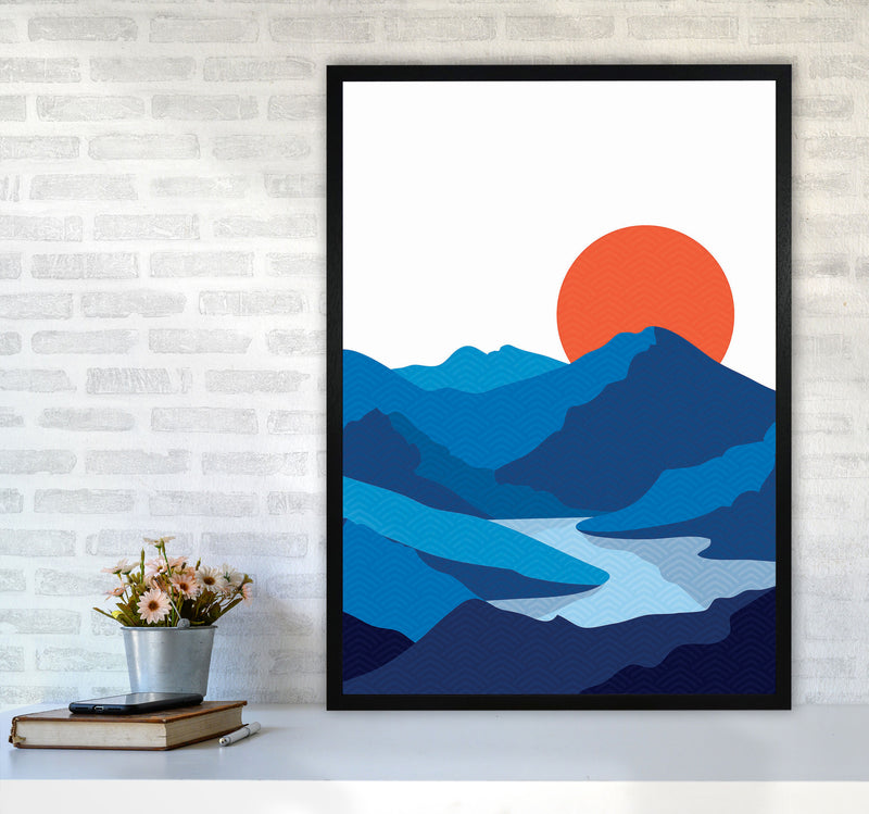 Japanese Mountain Art Print by Jason Stanley A1 White Frame