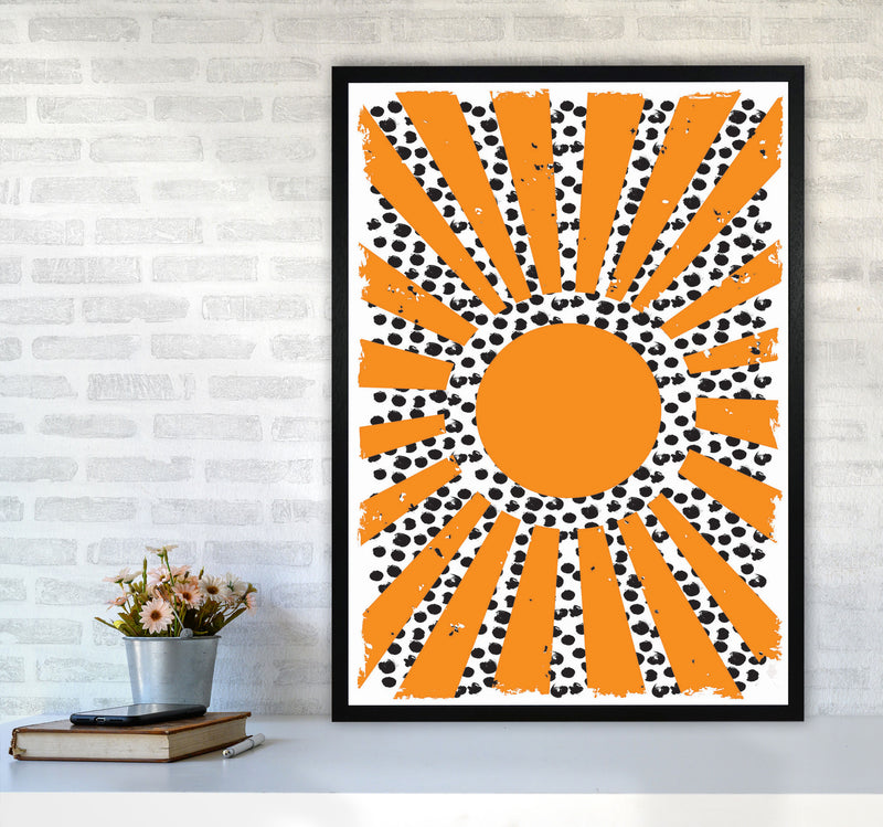 70's Inspired Sun Art Print by Jason Stanley A1 White Frame