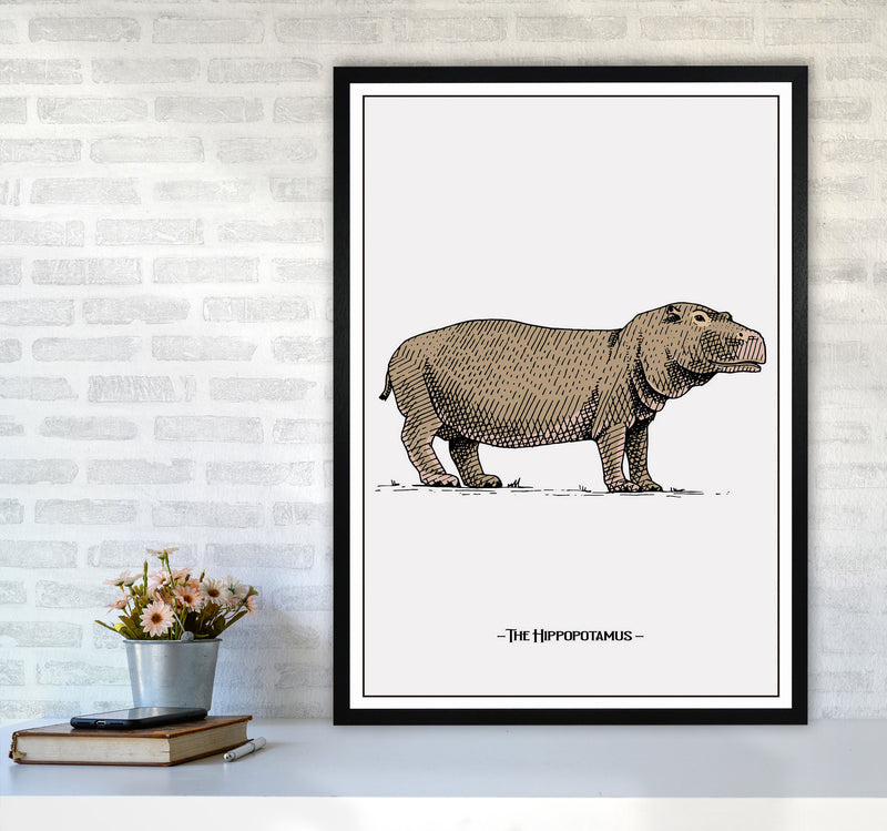 The Hippopotamus Art Print by Jason Stanley A1 White Frame
