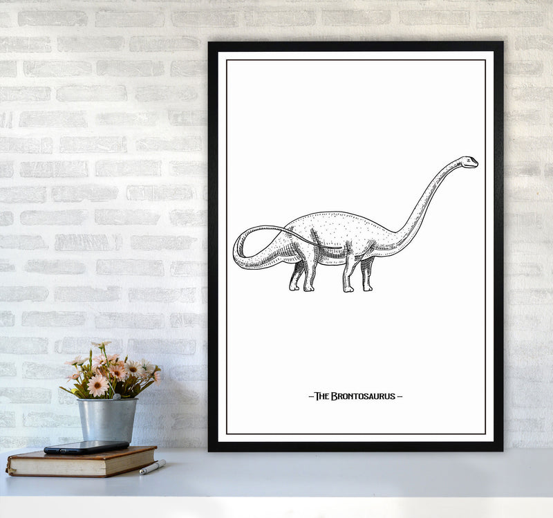 The Brontosaurus Art Print by Jason Stanley A1 White Frame