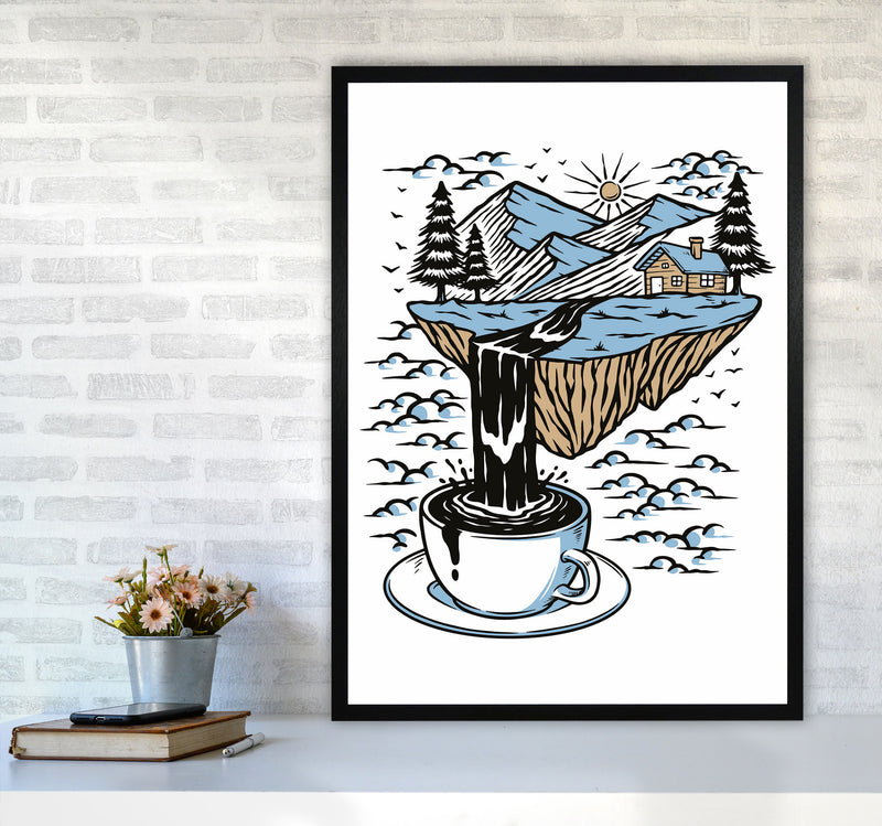 The River Flows Art Print by Jason Stanley A1 White Frame