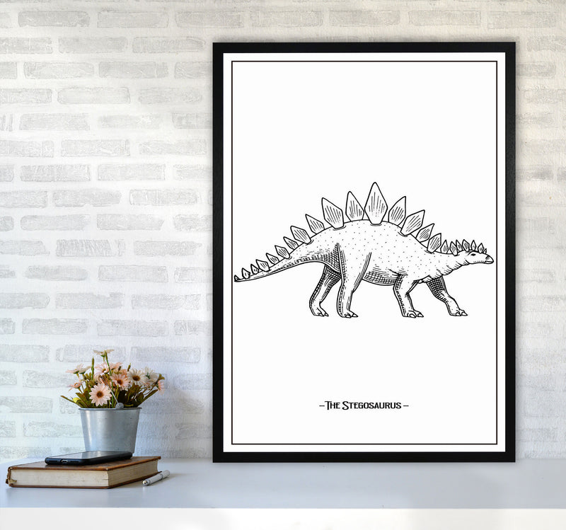 The Stegosaurus Art Print by Jason Stanley A1 White Frame