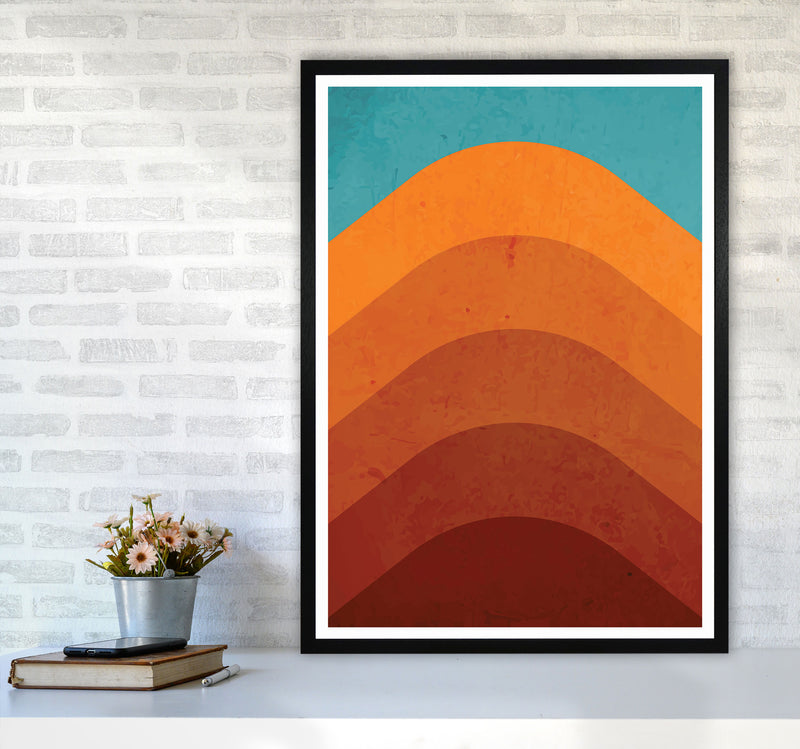 Orange Mountain Art Print by Jason Stanley A1 White Frame