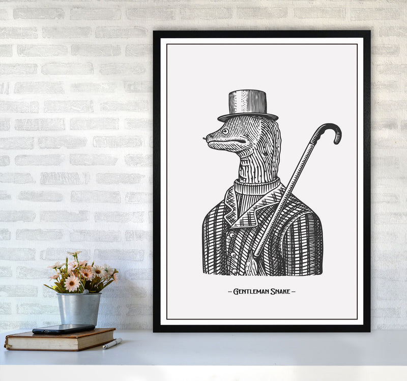 Gentlemen Snake Art Print by Jason Stanley A1 White Frame