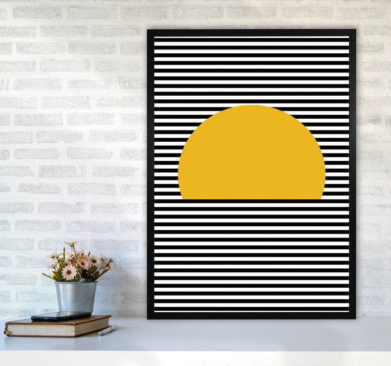 Sunset Line Art Art Print by Jason Stanley A1 White Frame