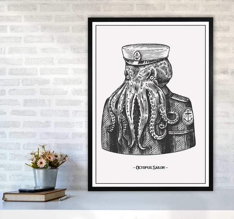 Octopus Sailor Art Print by Jason Stanley A1 White Frame